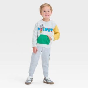 Conjunto de 2 piezas para niño: pans y camisa de manga larga de mickey mouse, talla 4