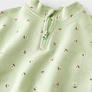 Alternative view of Conjunto de 2 piezas: sudadera y pantalón de felpa con estampado floral para recién nacido - Marca Baby Girl´s