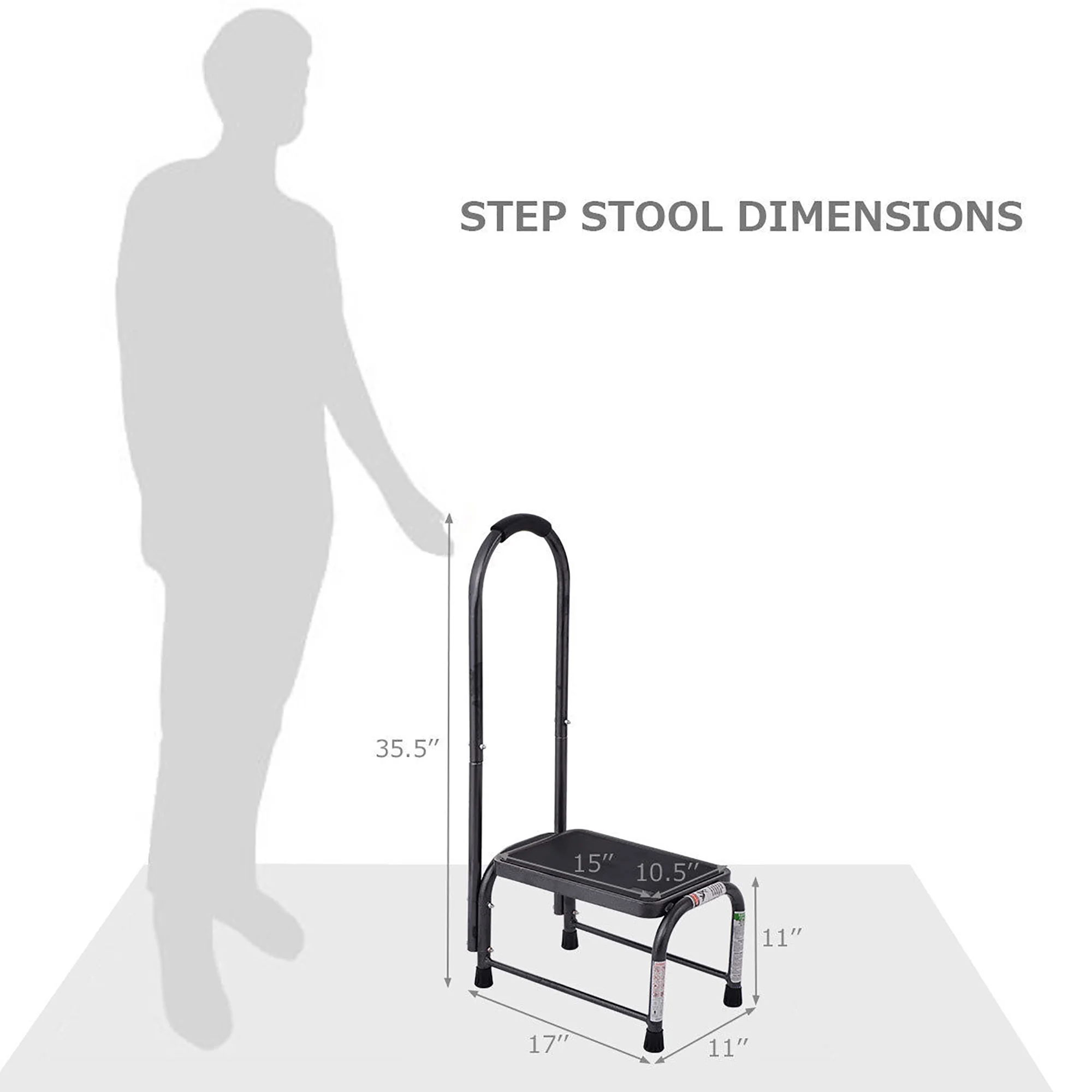 Taburete de soporte antideslizante con asa -Costway - Imagen 6