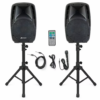 Par de bocinas con micrófono y accesorios - Sonart