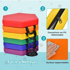 Alternative view of Juego de 6 cojines de colores para niños