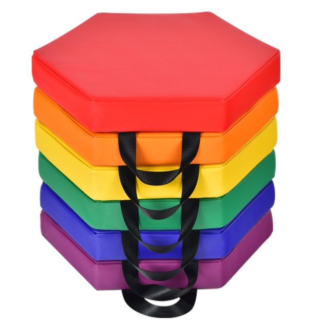 Juego de 6 cojines de colores para niños