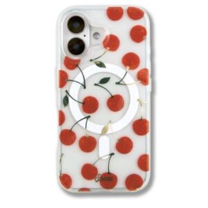 Case transparente con diseño de cerezas para iPhone 16, con MagSafe - Marca Sonrix