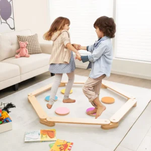Alternative view of Juego de gimnasia con obstáculos y plataforma de equilibrio - MONTESSI