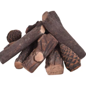 Juego de 9 leños de propano para chimenea de cerámica - Boyel Living