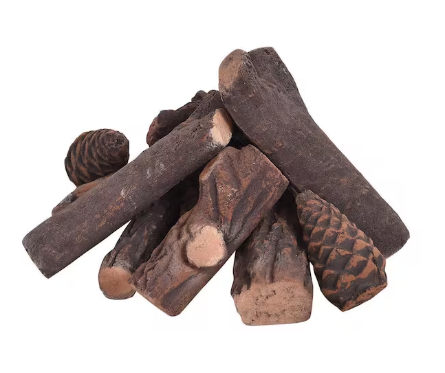 Juego de 9 leños de propano para chimenea de cerámica - Boyel Living