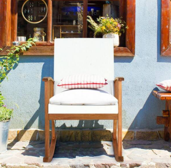 Silla mecedora con cojines marca Clihome - Imagen 3
