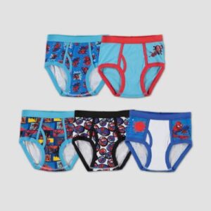 Paquete de 5 calzones tipo trusas para niño con diseño de spider-man, talla 8 - Marca Spider-Man