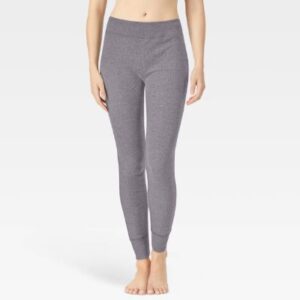Leggings térmicos con diseño de gofres para mujer, color gris, talla L - Marca Warm Essentials