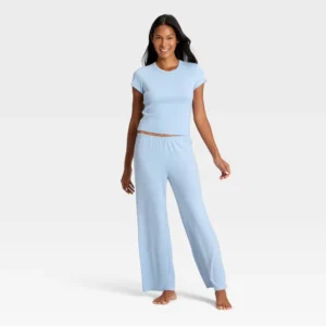 Conjunto de pijama para mujer de camisa de manga corta y pantalón talla S - Auden Blue