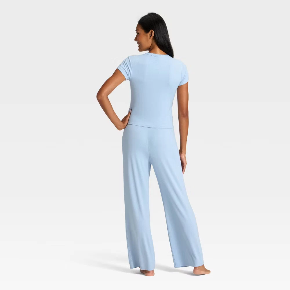 Conjunto de pijama para mujer de camisa de manga corta y pantalón talla S - Auden Blue - Imagen 2