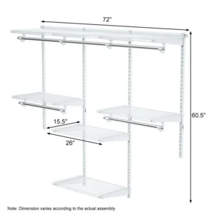 Alternative view of Armario ajustable de acero para montaje en pared, color blanco -Costway