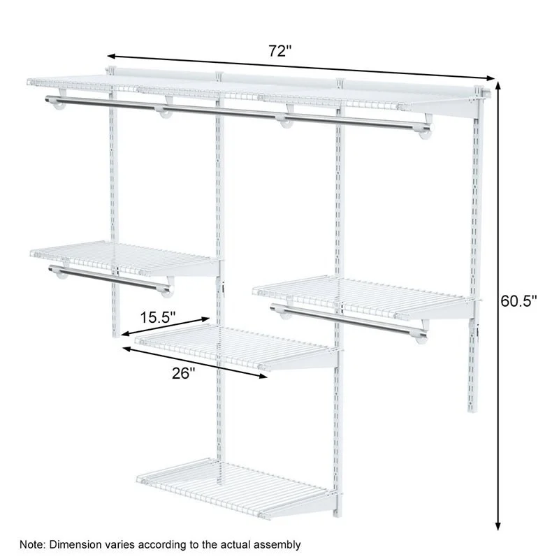 Armario ajustable de acero para montaje en pared, color blanco -Costway - Imagen 2