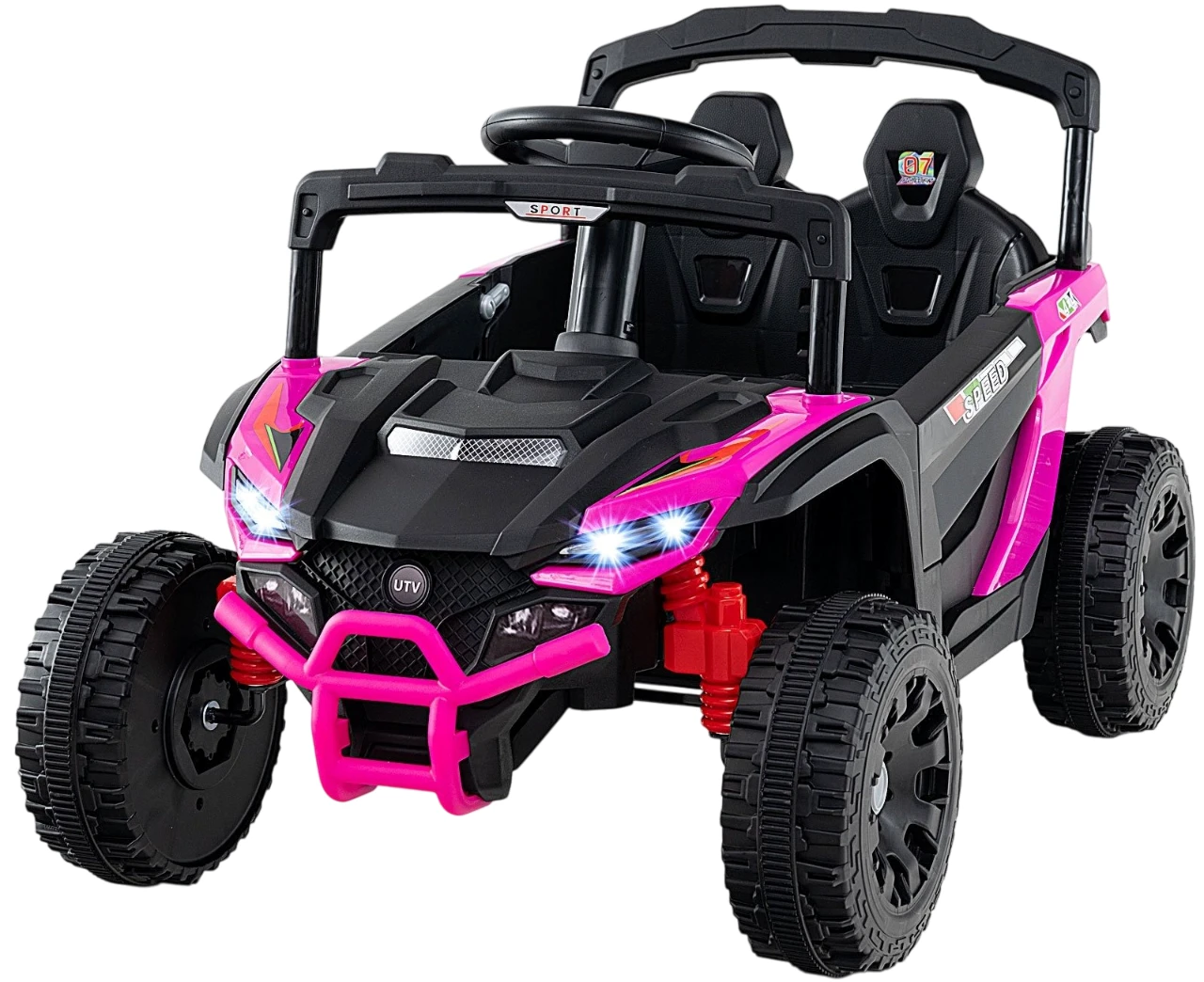 Buggy eléctrico para niños de 12 V con luces LED, música y claxon -Costway - Imagen 2
