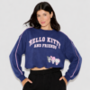 Sudadera con estampado de Hello Kitty  para dama talla L color azul marino
