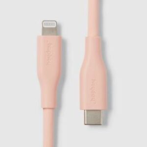 Cable de silicona Lightning a USB-C 60 W color melocotón - Marca Heyday
