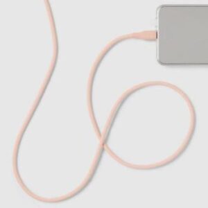 Alternative view of Cable de silicona Lightning a USB-C 60 W color melocotón - Marca Heyday
