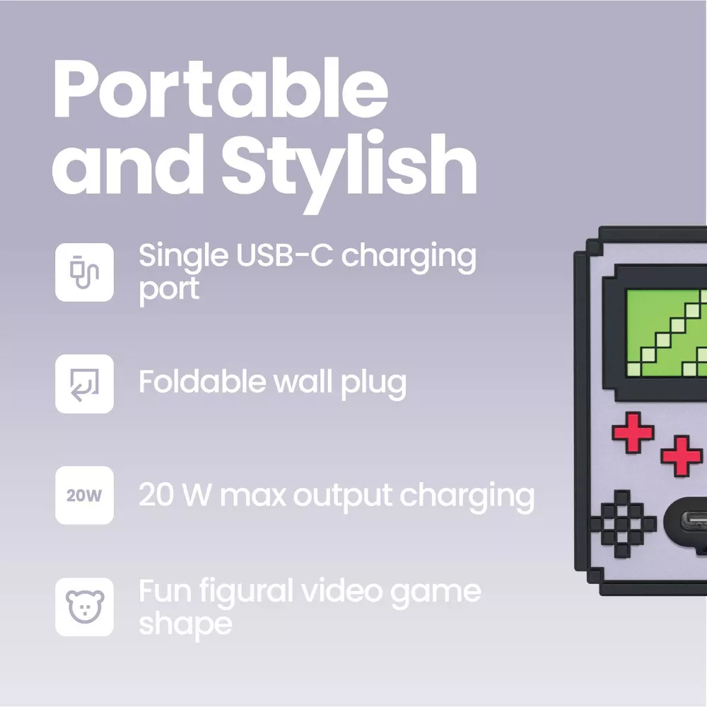 Cargador de pared USB-C con diseño de videojuego -GEMS - Imagen 4