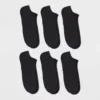 Paquete de 6 pares de calcetines tobilleros para hombre talla 6/12 color negro -Goodfellow & Co