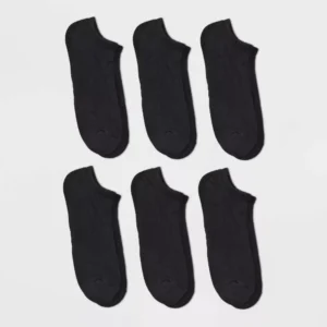 Paquete de 6 pares de calcetines tobilleros para hombre talla 6/12 color negro -Goodfellow & Co