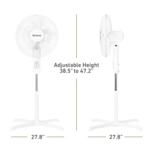Alternative view of Ventilador de pedestal 16 pulgadas con 3 velocidades, color blanco -Holmes