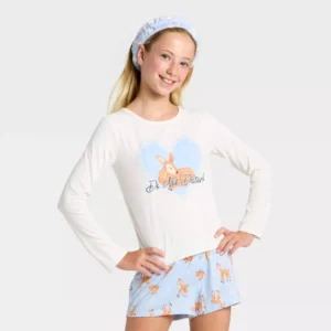 Conjunto de pijama de 3 piezas de manga larga para niña talla L — Art class