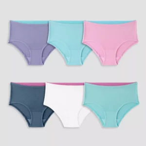 Paquete de 6 calzones tipo bragas Comfort Stretch para niñas talla 14 -Fruit of the Loom