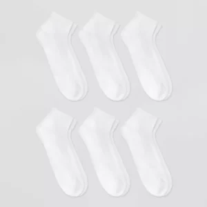 Paquete de 6 pares de calcetines tobilleros para hombre talla 6/12 color blanco -Goodfellow & Co