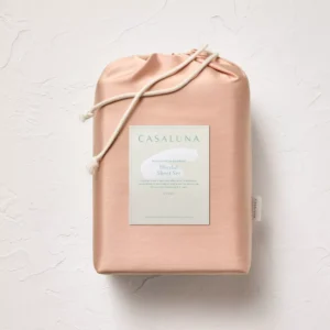 Juego de sábanas de 4 piezas tamaño Queen color Ligth pink -Casaluna