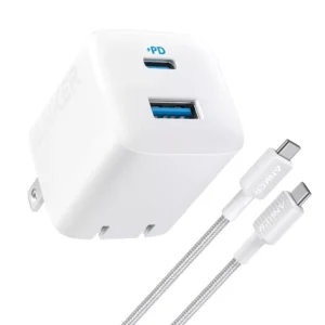 Cargador de pared de 2 puertos y 33 W con cable USB-C a USB-C de 6 pies -Anker