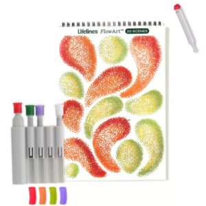 Bloc creativo FlowArt Pogo-Dot con rotulador de 4 colores y 20 escenas - Marca Lifelines