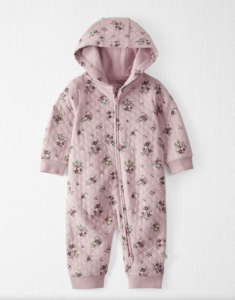 Mameluco acolchado de doble punto con estampado floral para bebé talla 3 meses -Carter´s