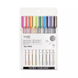 Alternative view of Paquete de 10 bolígrafos de gel con cuerpo transparente y tinta de color de 0.7 mm -Yoobi Evolve