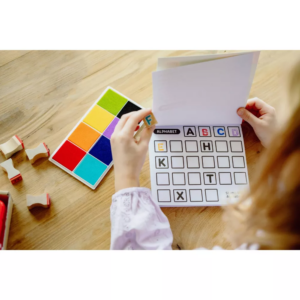 Alternative view of Set de 48 Sellos de Madera: Letras, Números y Formas - Chuckle & Roar