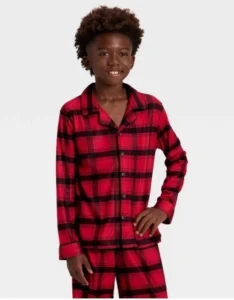 Pijama de 2 piezas para niños talla 6/8 con estampado de cuadros
