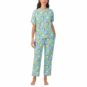 Conjunto de pijama para dama talla L de 2 piezas con diseño de animales -Character