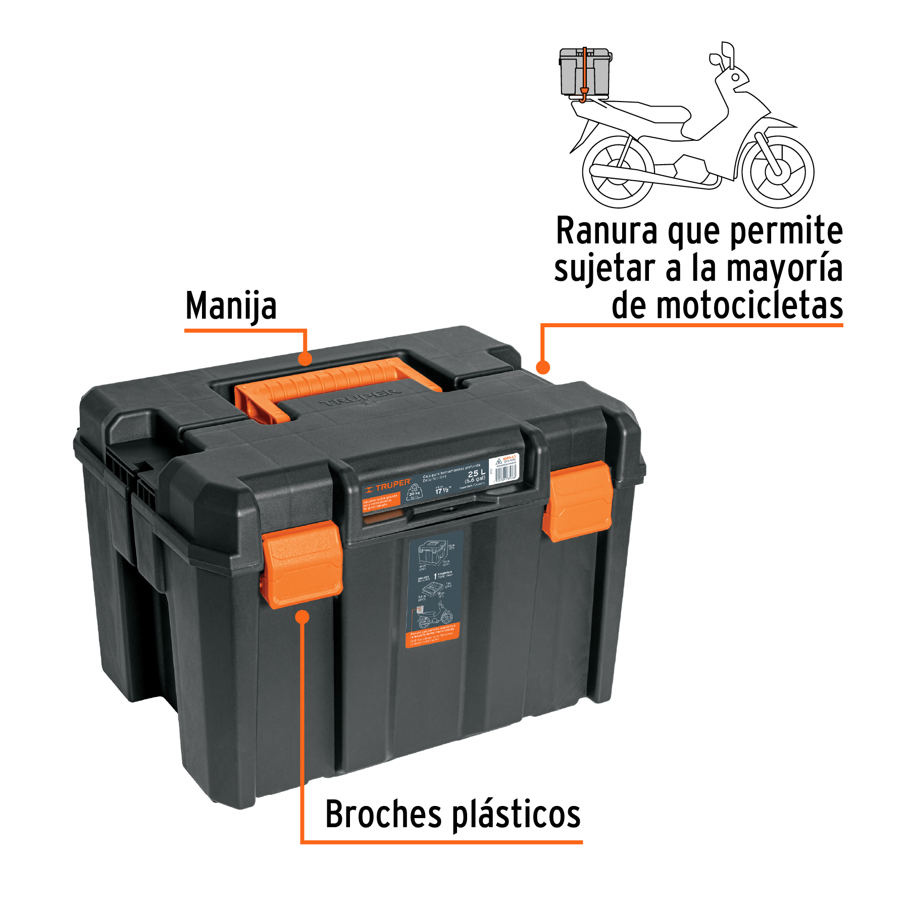 Caja para herramienta de 17x12 pulgadas -marca TRUPER - Imagen 2