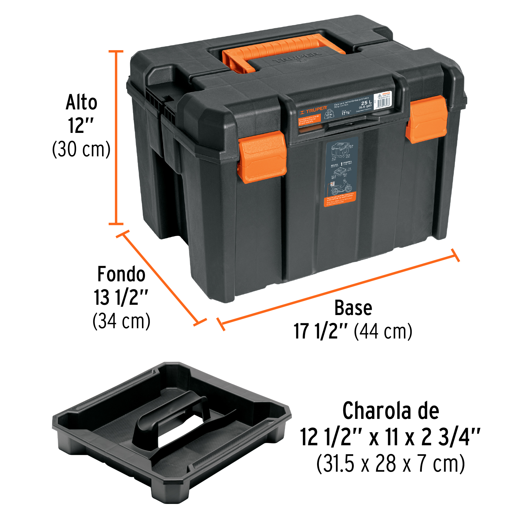 Caja para herramienta de 17x12 pulgadas -marca TRUPER - Imagen 3