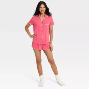 Conjunto de 2 piezas de pijama para mujer color rosa, talla L -Auden