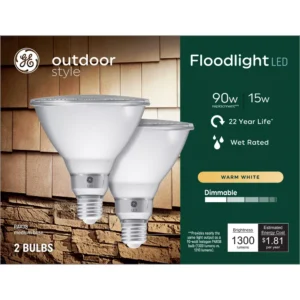 Paquete de 2 bombillas LED tipo reflector PAR38 luz cálida - GE Household Lighting