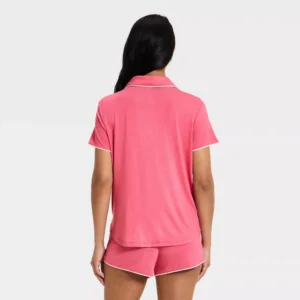 Alternative view of Conjunto de 2 piezas de pijama para mujer color rosa, talla L -Auden