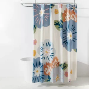 Juego de cortina de baño de 13 piezas con estampado floral y anillos - Room Essentials