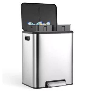 Bote de basura 30 litros, acero inoxidable con tapa de cierre suave -GustoWave