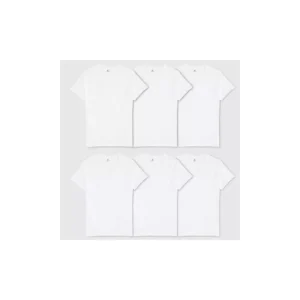 Paquete de 6 camisas para caballero talla S color blanco marca Hanes