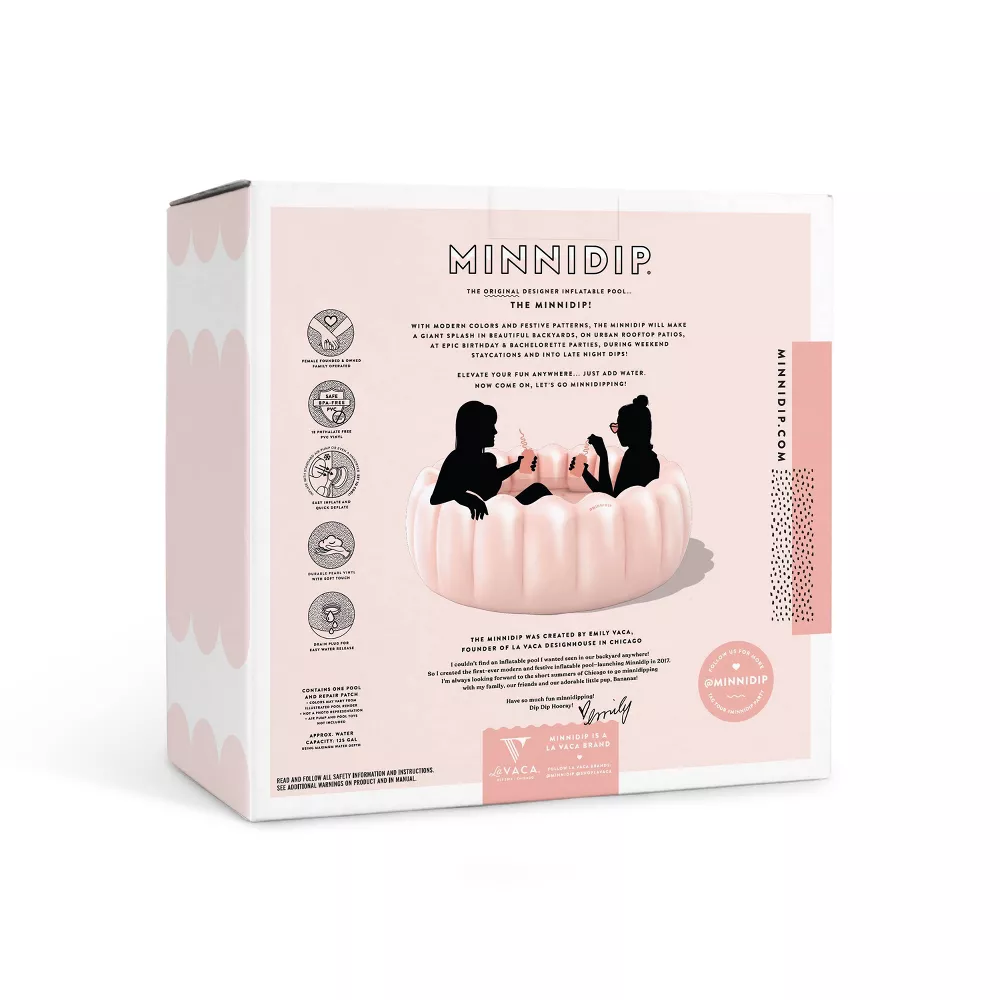 Piscina pequeña para adultos color rosa perlado -Minnidip - Imagen 3