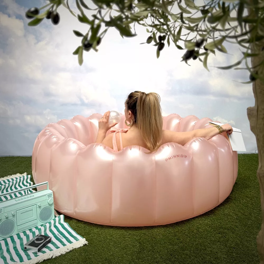 Piscina pequeña para adultos color rosa perlado -Minnidip - Imagen 4