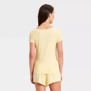 Alternative view of Conjunto de pijama de 2 piezas para dama color amarillo talla XL -Auden