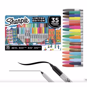 Paquete de 35 plumones de edición limitada festiva punta fina, neón, metálico -Sharpie