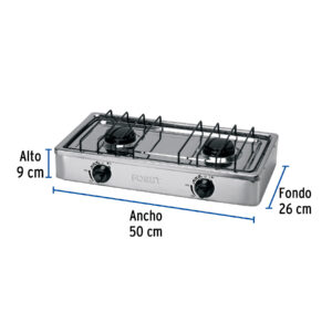 Alternative view of Estufa de gas con 2 quemadores marca FOSET