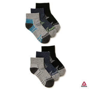 Paquete de 6 pares de calcetines tobilleros para niño talla 10.5-4 -Reebok